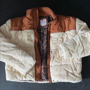 RVCA Tan and Cream Corduroy Jacket